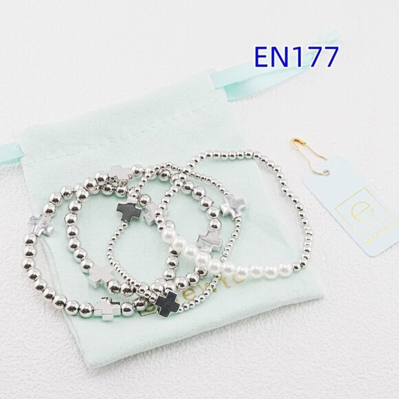 Enewton White Gold Cross Bracelet Set